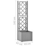 vidaXL Lit surélevé de jardin et treillis et système d'arrosage Gris