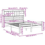 vidaXL Lit bibliothèque sans matelas blanc 150x200 cm bois pin massif