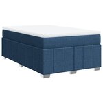 vidaXL Sommier à lattes de lit avec matelas bleu 120x190 cm tissu