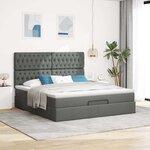 VidaXL Cadre de lit ottoman avec matelas gris foncé 160x200cm tissu