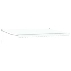 vidaXL Auvent Rétractable Blanc 500 × 300 cm Tissu et Métal