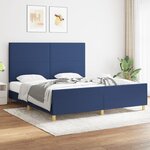 vidaXL Cadre de lit avec tête de lit Bleu 180 x 200 cm Tissu