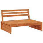 vidaXL Sofa de jardin milieu Pin massif Brun Ciré