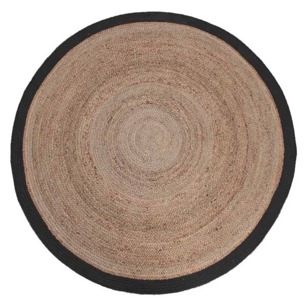 LABEL51 Tapis Jute Rond 150 cm Noir