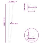 vidaXL Pieds en épingle à cheveux pour consoles  lot de 4  acier naturel  72 cm  acier massif