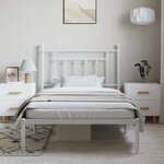 vidaXL Cadre de lit métal sans matelas et tête de lit blanc 100x190 cm