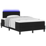 vidaXL Lit à ressorts avec matelas avec LED Noir 120 x 190 cm tissu