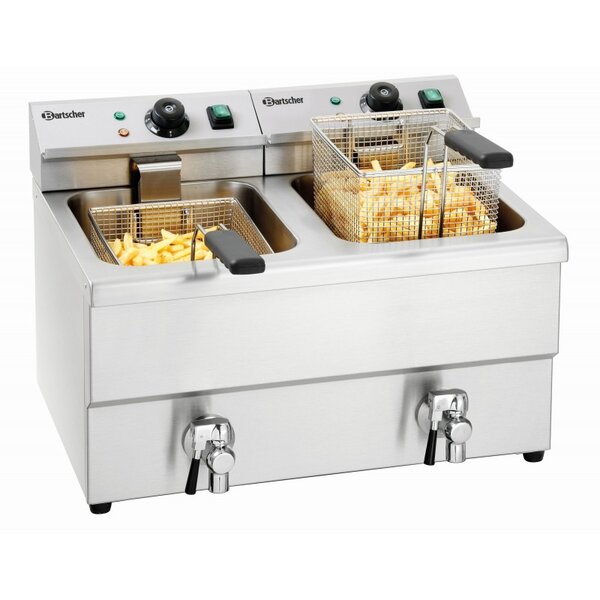 Friteuse professionnelle à poser double imbiss ii - 2 x 8 litres - bartscher -  - acier 580x410mm