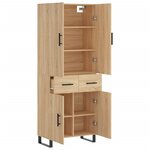 vidaXL Buffet haut Chêne sonoma 69 5x34x180 cm Bois d'ingénierie