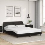 vidaXL Cadre de lit Dover noir 160x200 cm similicuir