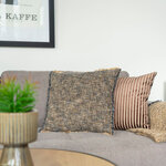 Coussin bleu et jaune 45 x 45 cm