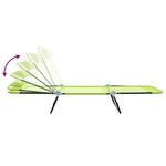 vidaXL Chaise longue pliable avec têtière  vert textilène