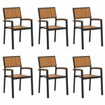 vidaXL Chaise de jardin 6 Pièces Marron 56 x 57 x 87 cm