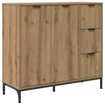 vidaXL Buffet chêne artisanal 89 5 x 33 x 82 cm Bois d'ingénierie