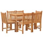 vidaXL Ensemble à manger de jardin 7 Pièces Bois de teck solide