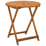 vidaXL Table de jardin pliante Naturel Ø70 x 75 cm