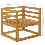 vidaXL Salon de jardin 8 Pièces avec coussin Crème Bois d'acacia solide