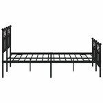 vidaXL Cadre de lit métal sans matelas avec pied de lit noir 150x200cm