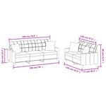 vidaXL Ensemble de canapés 2 Pièces avec coussins gris similicuir