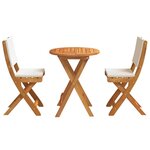 vidaXL Ensemble bistrot 3 Pièces Marron Bois d'acacia massif