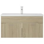 vidaXL Armoire d'évier avec lavabo intégré Chêne sonoma Aggloméré