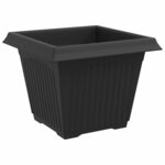 vidaXL Pot de Fleurs Carré 6 Pièces Noir 28 5 x 28 5 x 22 cm Plastique