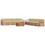 vidaXL Ensemble de canapés d'extérieur 9 pc Naturel et Beige