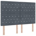 Lit à ressorts vidaXL avec matelas en gris foncé  160x200 cm  velours