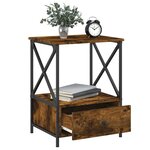 vidaXL Tables de chevet 2 Pièces chêne fumé 50x41x65 cm bois d’ingénierie