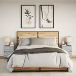 vidaXL Tables de chevet murales avec lumières LED 2 Pièces sonoma gris