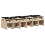 vidaXL Ensemble à manger de jardin coussins 13 Pièces mélange beige rotin