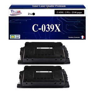 T3AZUR - 2x Toners compatibles avec Canon 039H (0288C001) pour Canon LBP-351x  LBP-352x Noir - 25 000p