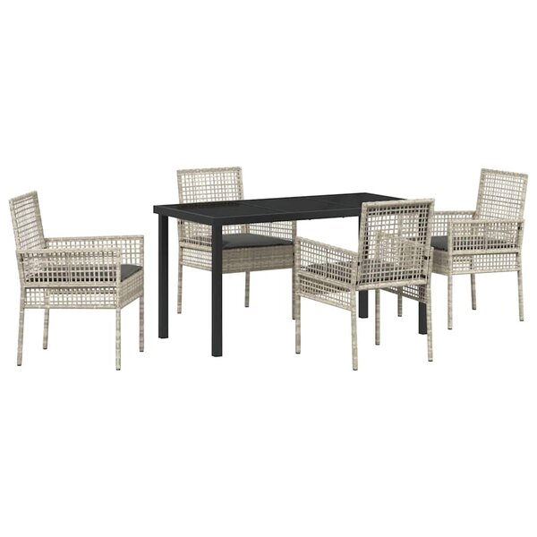 vidaXL Ensemble de salle à manger pour jardin 5 Pièces Gris clair