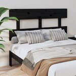 vidaXL Tête de lit Noir 124x3x81 cm Bois massif de pin