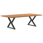 vidaXL Table à manger avec bord naturel 240x120x74cm bois massif chêne