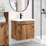 vidaXL Meuble de salle de bain avec robinet Bois ancien