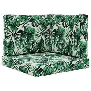 vidaXL Coussin de canapé d'extérieur Polyester Motif feuilles