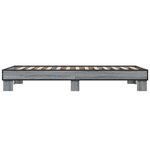 vidaXL Cadre de lit sonoma gris 90x200 cm bois d'ingénierie et métal
