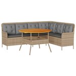 vidaXL Salon de jardin avec coussins 2 Pièces beige résine tressée