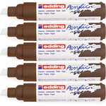 Marqueur acrylique large 5000 marron chocolat 5-10 mm x 5 EDDING