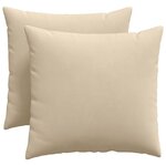 vidaXL Coussins de canapé 2 Pièces Crème 50 x 50 cm tissu