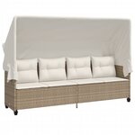 vidaXL Salon de jardin avec coussins 5 Pièces beige résine tressée