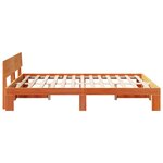 vidaXL Cadre de lit marron ciré 160x200 cm en bois de pin