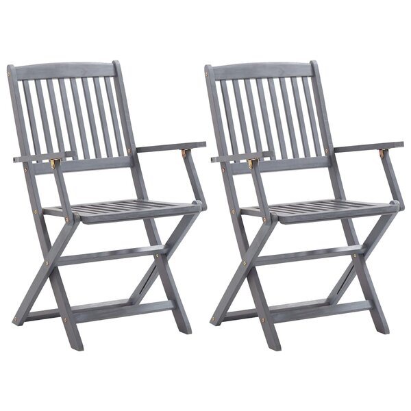vidaXL Chaises pliables d'extérieur lot de 2 Bois d'acacia solide