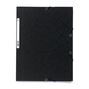 EXACOMPTA - Chemise a élastique - 3 rabats - 24 x 32 - Carte lustrée 390G - Noir