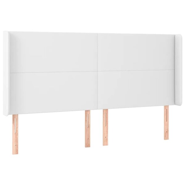 vidaXL Tête de lit avec oreilles Blanc 163x23x118/128 cm Similicuir
