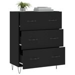 vidaXL Buffet noir 69 5x34x90 cm bois d'ingénierie