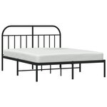 vidaXL Cadre de lit métal sans matelas avec tête de lit noir 140x190cm