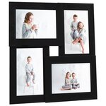 vidaXL Collage de cadres photo pour photo de 4x (10x15 cm) Noir MDF