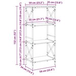 vidaXL Bibliothèque 4 niveaux chêne fumé 59x35x132cm bois d'ingénierie